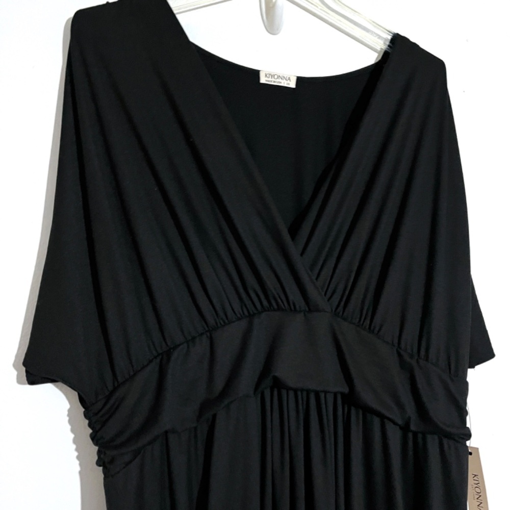 Kiyonna Vienna Black Stretch Maxi Dress Side Slits - Picture 7 of 14